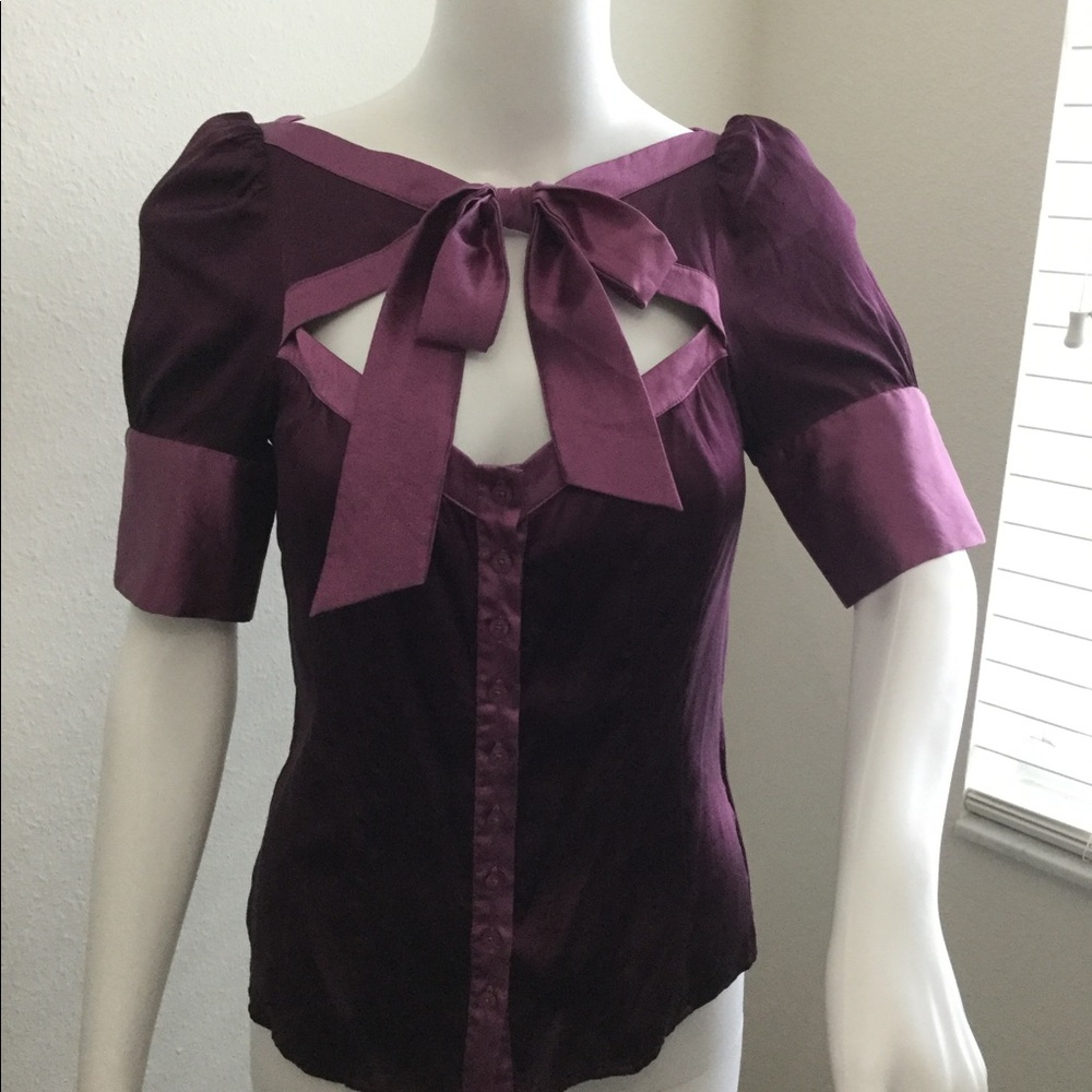 BEBE silk blouse XS purple/wine